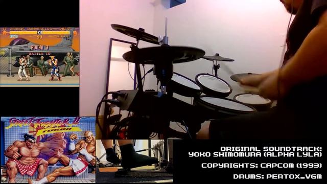 Street Fighter II Turbo (SNES) - Guile stage (Extended drum cover) смотреть онлайн
