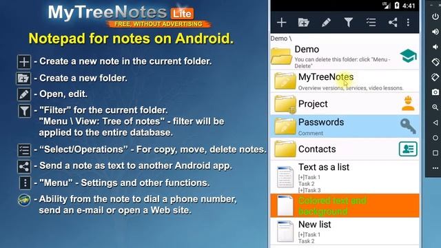 MyTreeNotes Lite - Overview of the main features 6+ смотреть онлайн