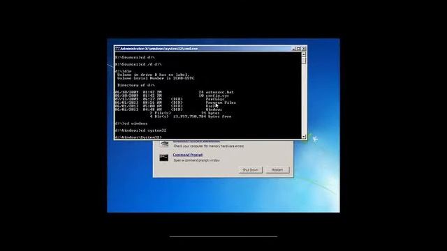 Bypass Windows 7 with Windows 7 live CD смотреть онлайн