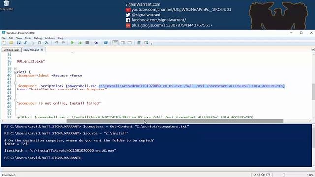 7. Remotely Copy & Install Adobe Reader with PowerShell смотреть онлайн
