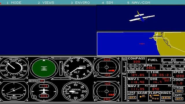 DOS - Microsoft Flight Simulator 3.0 (1988, subLOGIC) смотреть онлайн