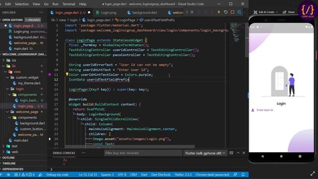 Flutter Tutorial | Day - 4 | Login Page | User Id Field смотреть онлайн