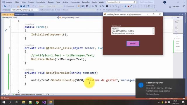 C#, enviar notificações na bandeja (tray) do Windows. C Sharp Windows Form. Visual Studio 2019 смотреть онлайн