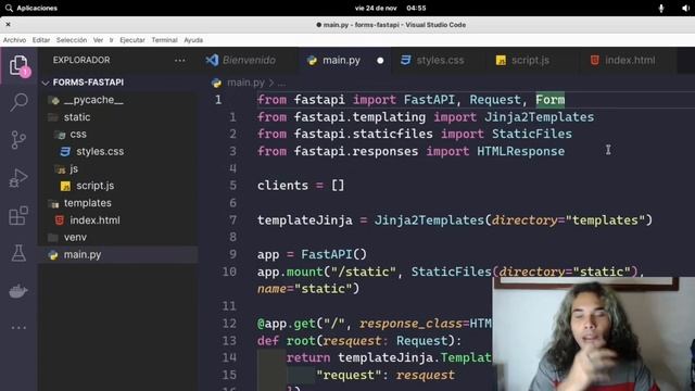 Enviar datos de FORMULARIOS en FASTAPI - Proyecto practico con FASTAPI смотреть онлайн