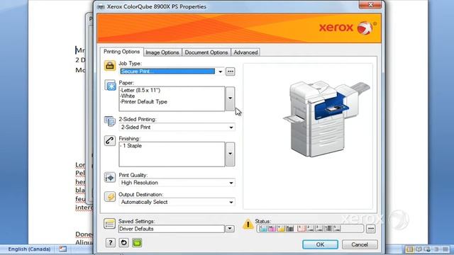 Xerox Global Print Driver - Printing Options Tab смотреть онлайн