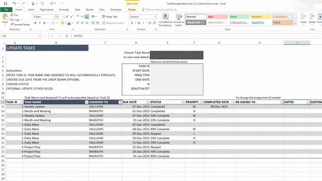 Task Manager (Advanced) ExcelTemplate - v2 - Custom Columns смотреть онлайн