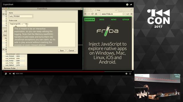 r2con 2017 - Intro to Frida and Dynamic Machine Code Transformations by Ole Andre смотреть онлайн