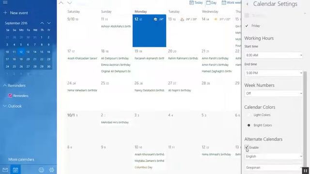 How to add Persian calendar to Windows 10 Outlook app. смотреть онлайн