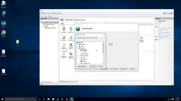 ftp server configuration in Windows 10