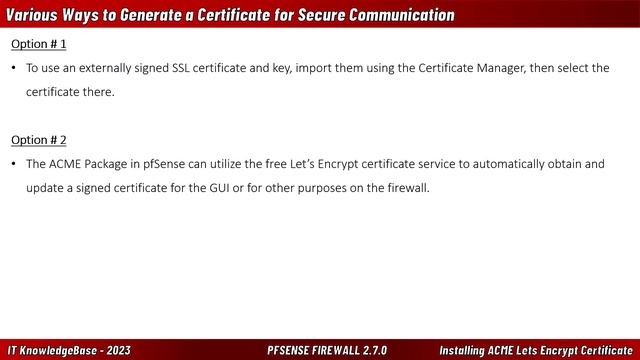 pfSense 2.7.0 - New 2024 - ACME Package & Let's Encrypt Free SSL Certificate смотреть онлайн