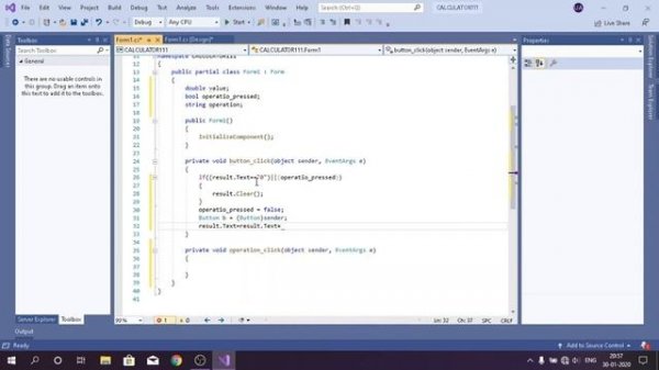 calculator on visual studio c# windows form application | how to make calculator using c# language.