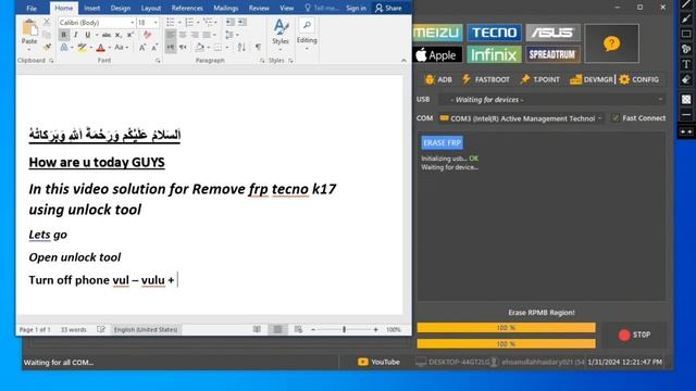 Tecno Spark 10 Pro FRP Unlock Android 13 | Tecno ( KI7 ) Google Account Unlock By Unlock Tool 1Clic
