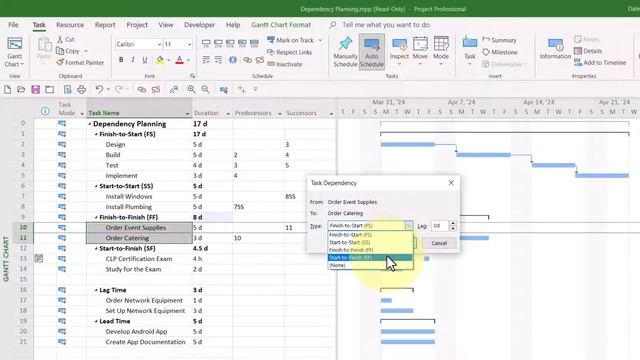 Task Dependencies in Microsoft Project смотреть онлайн