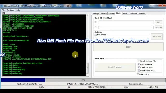 Rivo IM6 Flash File Read Done By CM2 смотреть онлайн