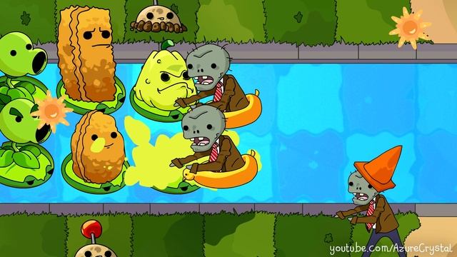 PvZ Hard Mode in 1 Minute Animation Plants vs. Zombies Plus смотреть онлайн