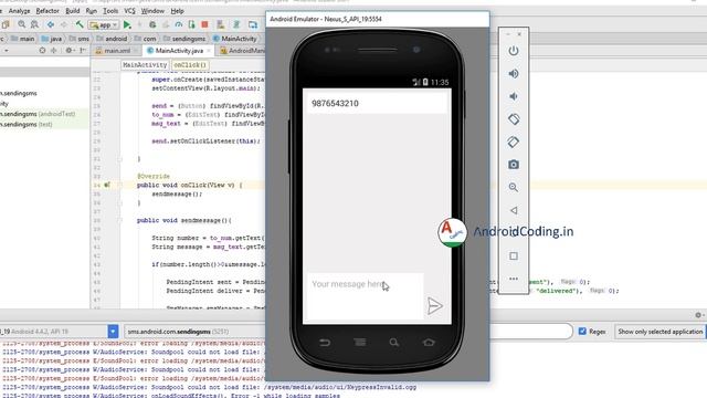 Android Sending SMS || Tutorial on how to send text message within app смотреть онлайн