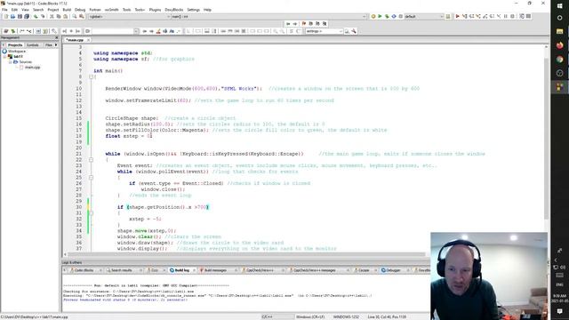 Lab 11 Bouncing a ball with SFML смотреть онлайн