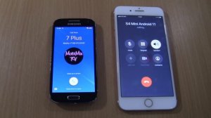 Incoming call & Outgoing call at the Same Time Iphone 7 plus+Samsung Galaxy s4 mini android 11