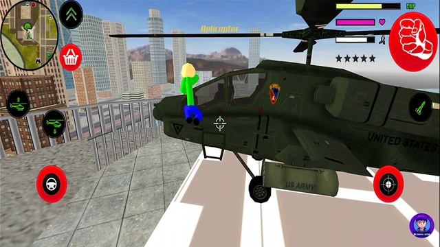 Baldi Stickman Rope Hero - Fun Stealing Army Helicopter #22 Android Gameplay смотреть онлайн