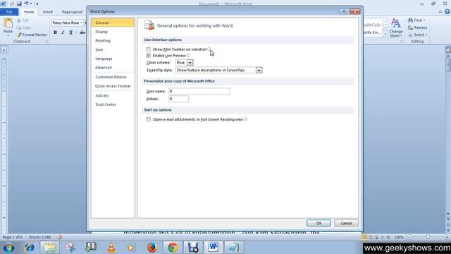 Microsoft Office Word 2010 Enable or Disable Mini Toolbar on Selection and Live Preview смотреть онлайн