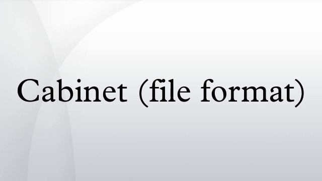 Cabinet (file format) смотреть онлайн