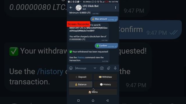 LTC Click Bot (Legit) / Withdrawal Proof / Telegram смотреть онлайн