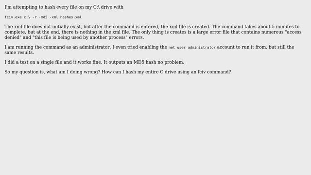 Microsoft File Checksum Integrity Verifier (fciv.exe) not working/error смотреть онлайн