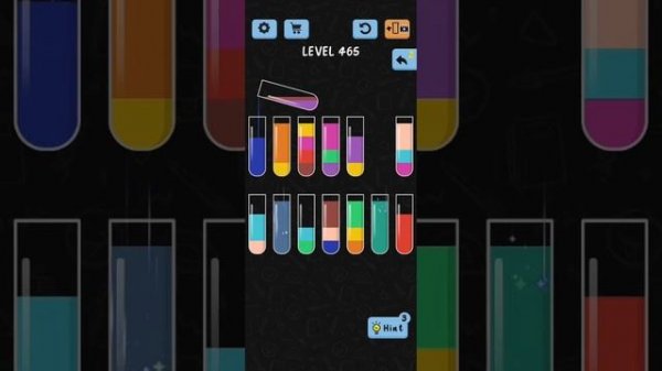 Water Color Sort Level 465 Walkthrough Solution iOS/Android