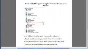 Fix PCI Encryption Decryption Controller Driver Issue on Windows