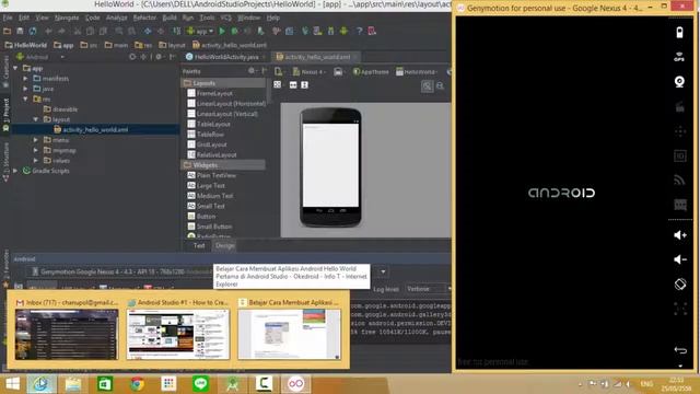Android Studio Development #4 | Hello World With Genymotion | โปรแกรม Hello World ด้วย Genymotion смотреть онлайн