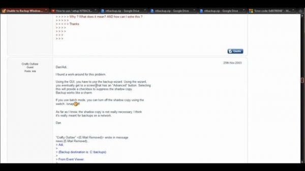 Windows 7 Backup "Error code: 0x80780048"