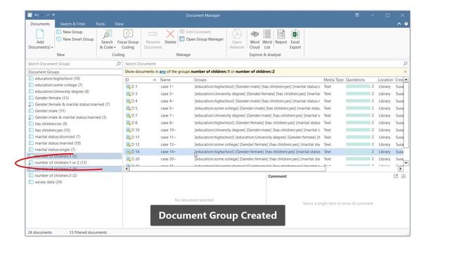 Creating smart document groups for further analysis ATLAS.ti Windows смотреть онлайн