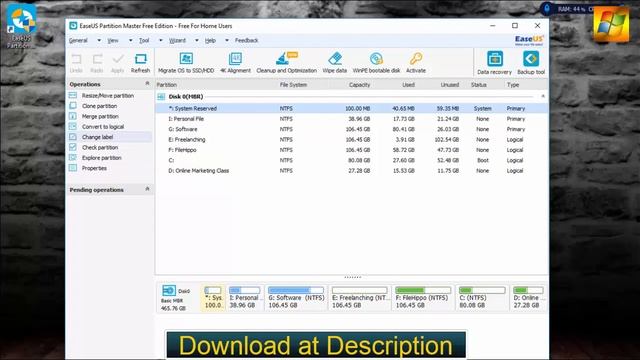 EASEUS Partition Master Home Edition 12.9 смотреть онлайн