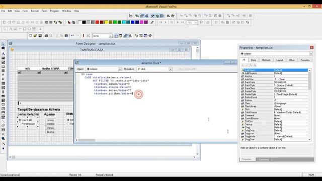 CARA MEMBUAT APLIKASI FORM TAMPILAN DATA BERDASARKAN KRITERIA DI MS. VISUAL FOXPRO | Tutorial Foxpr смотреть онлайн