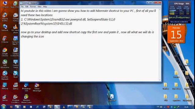 how to add hibernate shortcut (Windows7) смотреть онлайн