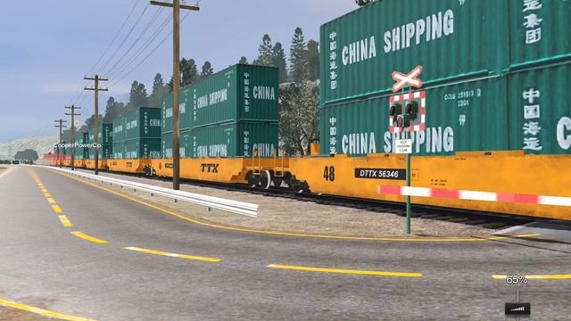 Trainz Simulator 3 BNSF intermodal Train with KCS ES44AC & BNSF SD70ACE DPU смотреть онлайн