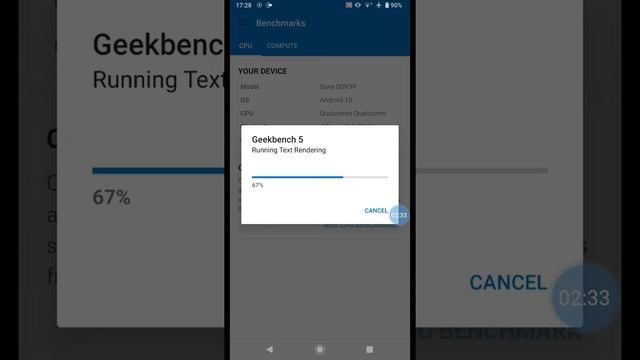 Geekbench 5 benchmark on XPERIA XZ3 au SOV39 Android 10 смотреть онлайн