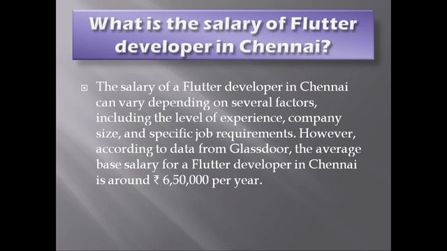What is the salary of Flutter developer in Chennai смотреть онлайн