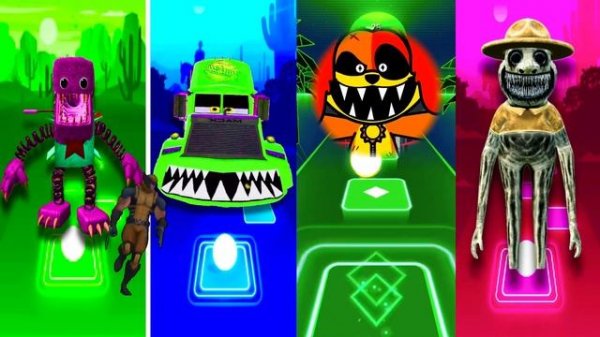 BOXY BOO 🆚 CRAZY MACK EATER 🆚 DOGDAY EATER 🆚 ZOONOMALY MONSTER | Tiles Hop EDM Rush !