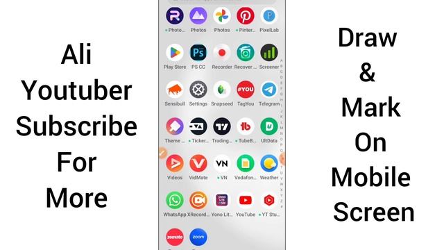 Draw on Screen Best Android App | Screen par Kaise Likhe | Ali YouTuber смотреть онлайн