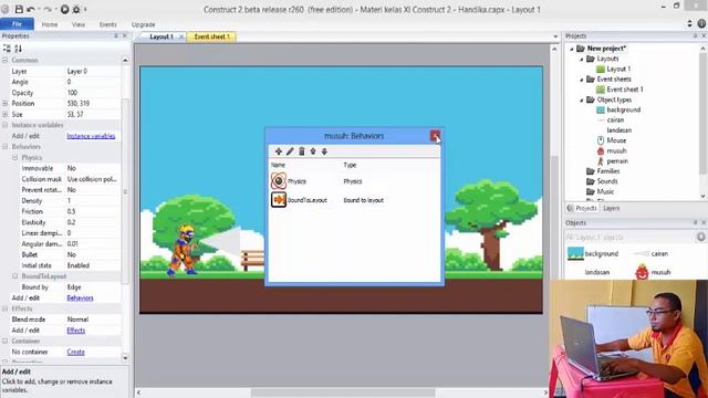 Materi dasar construct 2 - desain game android (part4) смотреть онлайн