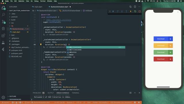 Flutter UI Tutorial | Download Button With Animation - day 7 смотреть онлайн