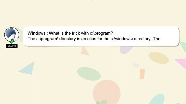 Windows : What is the trick with c:\program? смотреть онлайн