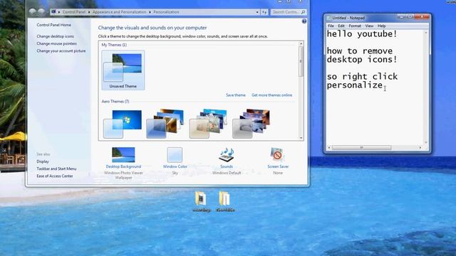 How to remove desktop icons from Windows 7 смотреть онлайн
