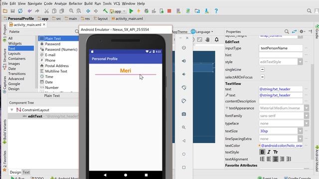 Personal Profile Ap in Android Studio Step 2 смотреть онлайн