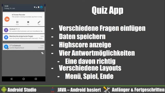 Android Apps programmieren #001 - Eine simple Quizapp für Anfänger und Fortgeschrittene! [Deutsch] смотреть онлайн