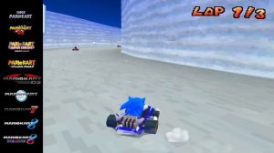 Evolution of Frozen Sonic in Mario Kart Games (1992-2024)