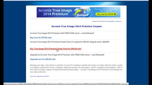 How to get Acronis True Image 2014 Premium 3 PC Family Pack promo for only $99 смотреть онлайн