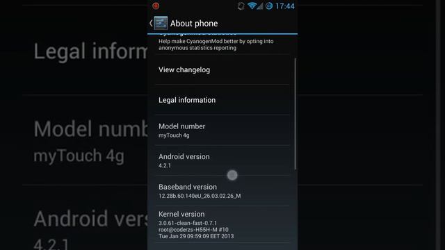 Cyanogenmod 10.1 for MyTouch 4g смотреть онлайн