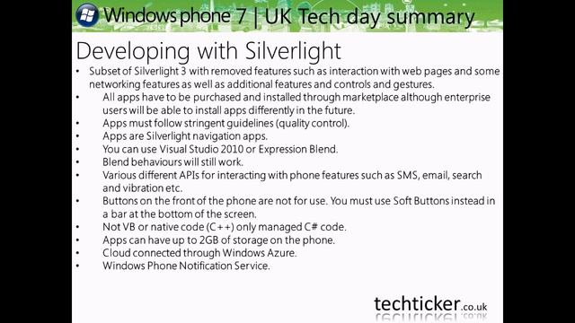 Windows Phone UK Tech Day Summary смотреть онлайн